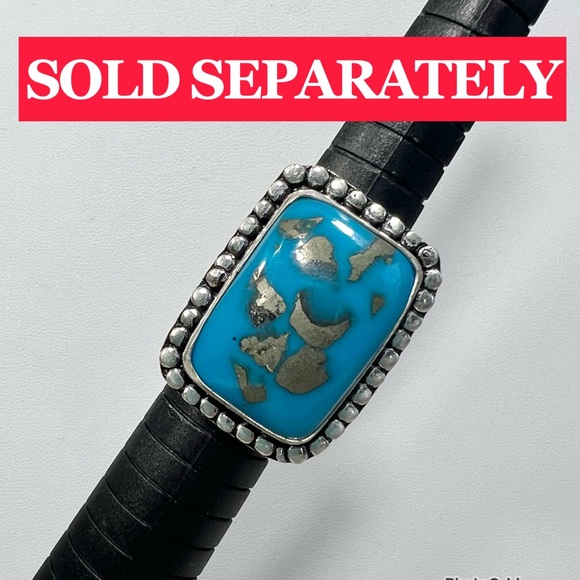 Persian Turquoise 925 Large Gemstone Necklace & Bracelet ONLY (synthetic) - Picture 4 of 9